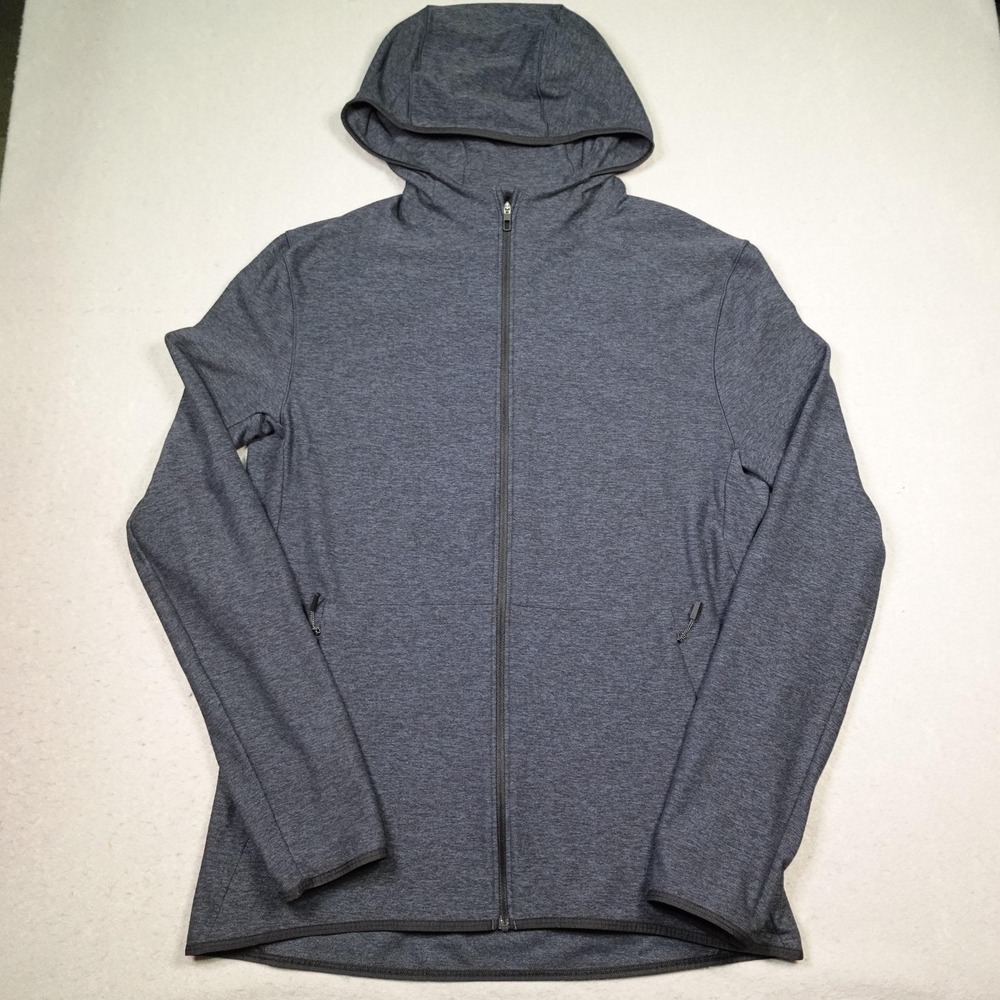 Lululemon Jacket Mens Medium Gray Hooded Full Zip Running Training Athletic
